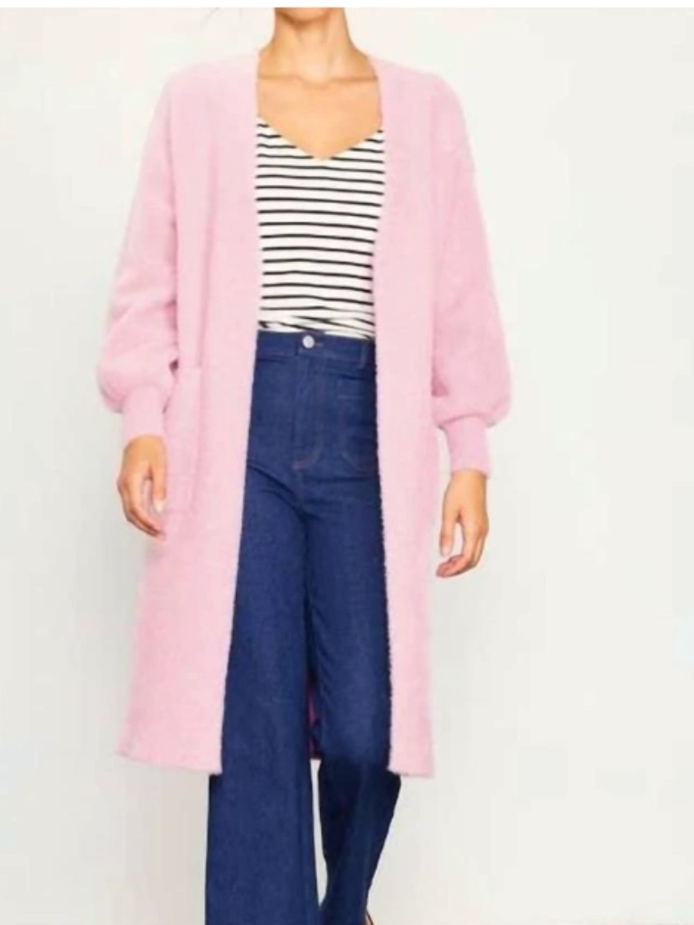 NWT Skies Are Blue Fuzzy Long Sleeve Pink Casey Cardigan  Sz S